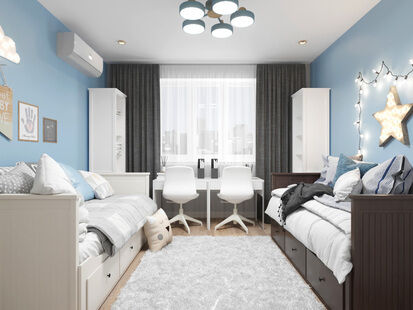 Фото № 4: Дизайн-проект двухкомнатной квартиры 53.51  м² Скандинавский стиль для ЖК Московский