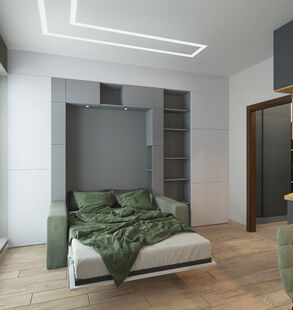 Фото № 6: Дизайн-проект квартиры-студии 30.07  м² стиль Модернизм для ЖК Мой город