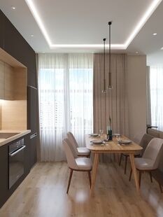 Фото № 6: Дизайн-проект двухкомнатной квартиры 53.6  м² Стиль Минимализм для ЖК Пятницкий квартал