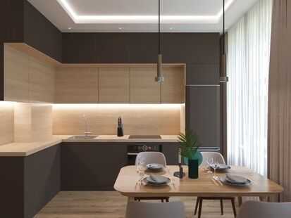 Фото № 3: Дизайн-проект двухкомнатной квартиры 53.6  м² Стиль Минимализм для ЖК Пятницкий квартал