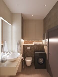 Фото № 2: Дизайн-проект двухкомнатной квартиры 53.6  м² Стиль Минимализм для ЖК Пятницкий квартал