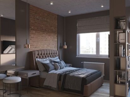 Фото № 3: Дизайн-проект квартиры-студии 30.91  м² Стиль Лофт для ЖК Город