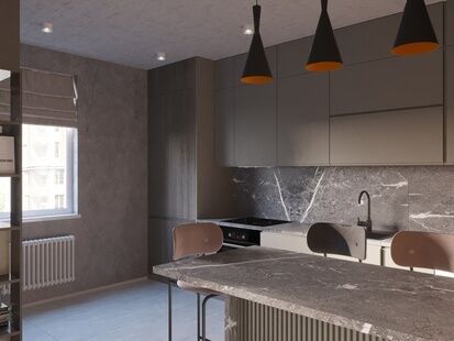 Фото № 4: Дизайн-проект квартиры-студии 30.91  м² Стиль Лофт для ЖК Город