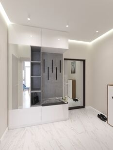 Фото № 6: Дизайн-проект однокомнатной квартиры 45.6  м² Стиль Контемпорари для ЖК Московский