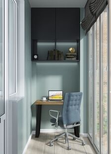 Фото № 3: Дизайн-проект трехкомнатной квартиры 58.58  м² Современный стиль для ЖК Альфа-Центавра