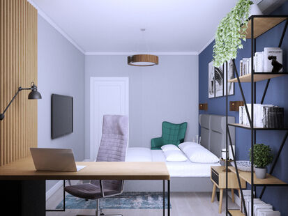 Фото № 3: Дизайн-проект двухкомнатной квартиры 54.3  м² Скандинавский стиль для ЖК Московский