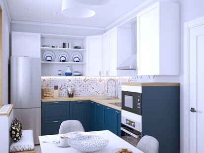 Фото № 6: Дизайн-проект двухкомнатной квартиры 54.3  м² Скандинавский стиль для ЖК Московский