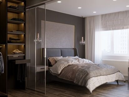 Фото № 3: Дизайн-проект двухкомнатной квартиры 56.02  м² Стиль Минимализм для ЖК Москвичка