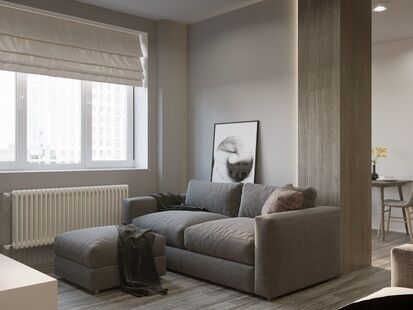 Фото № 5: Дизайн-проект двухкомнатной квартиры 56.02  м² Стиль Минимализм для ЖК Москвичка