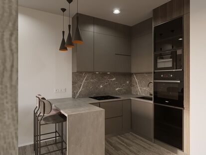 Фото № 4: Дизайн-проект двухкомнатной квартиры 56.02  м² Стиль Минимализм для ЖК Москвичка