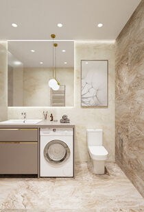 Фото № 4: Дизайн-проект четырехкомнатной квартиры 83.77  м² Современный стиль для ЖК в г. Екатеринбург