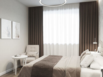 Фото № 4: Дизайн-проект трехкомнатной квартиры 53.98  м² стиль Модернизм для ЖК Театральный Парк