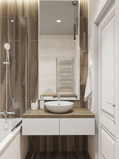 Фото № 2: Дизайн-проект трехкомнатной квартиры 53.98  м² стиль Модернизм для ЖК Театральный Парк