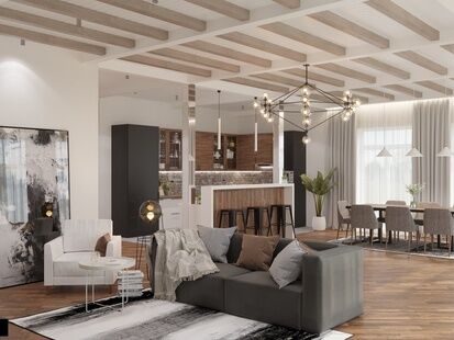 Фото № 1: Дизайн-проект дома/коттеджа 239.25  м² Современный стиль для двухэтажного дома