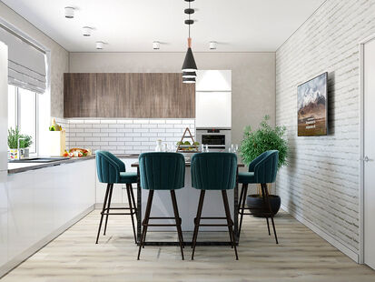 Фото № 1: Дизайн-проект дома/коттеджа 118.34  м² Стиль Эклектика для этажа частного дома