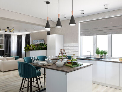 Фото № 2: Дизайн-проект дома/коттеджа 118.34  м² Стиль Эклектика для этажа частного дома