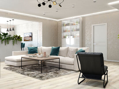 Фото № 6: Дизайн-проект дома/коттеджа 118.34  м² Стиль Эклектика для этажа частного дома