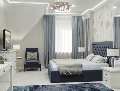 Фото № 2: Дизайн-проект трехкомнатной квартиры 115.63  м² Стиль Современная классика для этажа многоуровневой квартиры