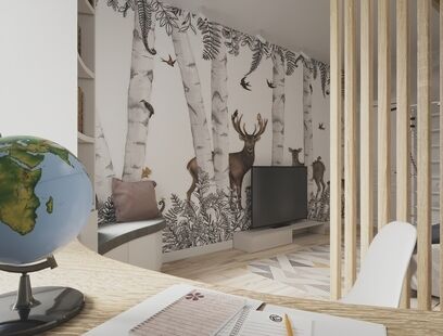 Фото № 3: Дизайн-проект четырехкомнатной квартиры 122.29  м² Стиль Эклектика для частного дома