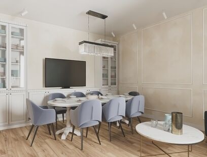 Фото № 6: Дизайн-проект четырехкомнатной квартиры 122.29  м² Стиль Эклектика для частного дома