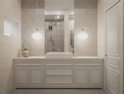 Фото № 5: Дизайн-проект четырехкомнатной квартиры 122.29  м² Стиль Эклектика для частного дома