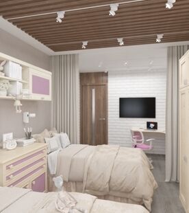 Фото № 4: Дизайн-проект трехкомнатной квартиры 66.6  м² Стиль Эклектика для ЖК Летний Сад