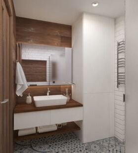 Фото № 5: Дизайн-проект трехкомнатной квартиры 66.6  м² Стиль Эклектика для ЖК Летний Сад