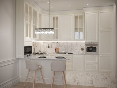 Фото № 1: Дизайн-проект трехкомнатной квартиры 63.59  м² Стиль Современная классика для ЖК Грин Парк