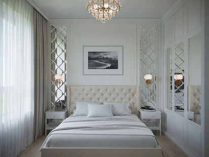 Фото № 6: Дизайн-проект трехкомнатной квартиры 63.59  м² Стиль Современная классика для ЖК Грин Парк