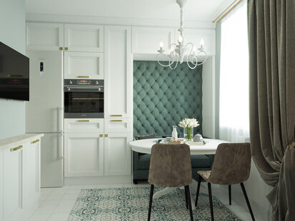 Фото № 2: Дизайн-проект трехкомнатной квартиры 70.59  м² Стиль Современная классика для ЖК Московский