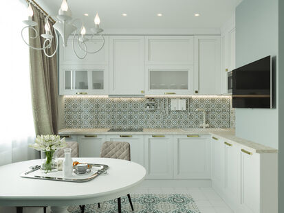 Фото № 5: Дизайн-проект трехкомнатной квартиры 70.59  м² Стиль Современная классика для ЖК Московский