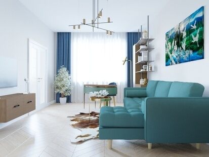 Фото № 1: Дизайн-проект двухкомнатной квартиры 70.53  м² Стиль Контемпорари для ЖК Московский