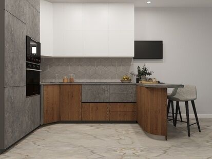 Фото № 3: Дизайн-проект двухкомнатной квартиры 70.53  м² Стиль Контемпорари для ЖК Московский