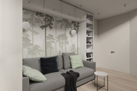 Фото № 6: Дизайн-проект двухкомнатной квартиры 53.6  м² Скандинавский стиль для ЖК Новокосино - 2