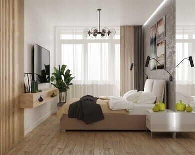 Фото № 5: Дизайн-проект двухкомнатной квартиры 58.3  м² Скандинавский стиль для гбу жилищник