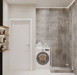 Фото № 4: Дизайн-проект двухкомнатной квартиры 58.3  м² Скандинавский стиль для гбу жилищник