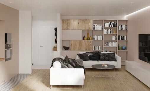 Фото № 2: Дизайн-проект двухкомнатной квартиры 58.3  м² Скандинавский стиль для гбу жилищник