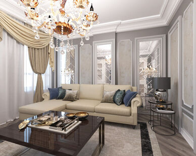 Фото № 1: Дизайн-проект трехкомнатной квартиры 81.0  м² Стиль Классика для ЖК Скандинавия