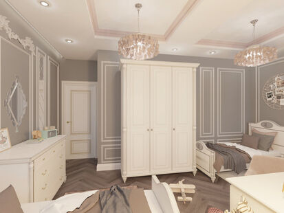 Фото № 6: Дизайн-проект трехкомнатной квартиры 81.0  м² Стиль Классика для ЖК Скандинавия