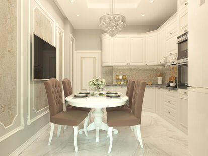 Фото № 3: Дизайн-проект трехкомнатной квартиры 81.0  м² Стиль Классика для ЖК Скандинавия