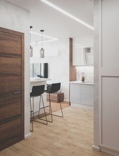 Фото № 3: Дизайн-проект двухкомнатной квартиры 38.62  м² Современный стиль для ЖК Аннино Парк