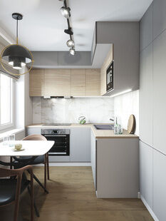 Фото № 3: Дизайн-проект однокомнатной квартиры 35.97  м² стиль Модернизм для ЖК Московский