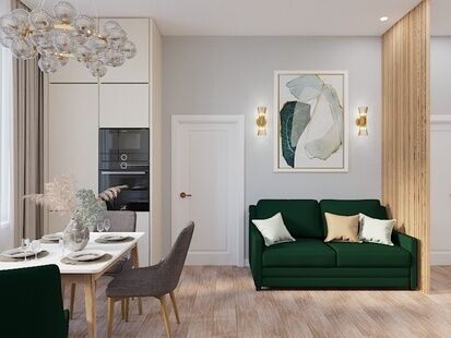 Фото № 1: Дизайн-проект трехкомнатной квартиры 70.0  м² Современный стиль для ЖК Символ