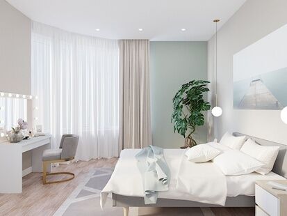 Фото № 5: Дизайн-проект трехкомнатной квартиры 70.0  м² Современный стиль для ЖК Символ