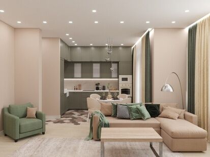 Фото № 5: Дизайн-проект трехкомнатной квартиры 91.8  м² Стиль Современный для ЖК Скандинавия