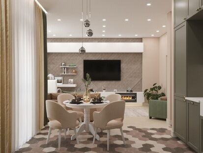 Фото № 2: Дизайн-проект трехкомнатной квартиры 91.8  м² Стиль Современный для ЖК Скандинавия