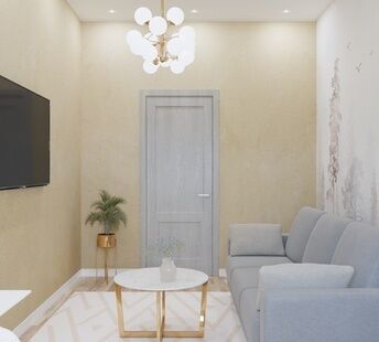 Фото № 2: Дизайн-проект зала 19.0  м² стиль Модернизм для ЖК Московский