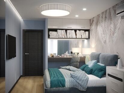 Фото № 3: Дизайн-проект двухкомнатной квартиры 75.4  м² Стиль Модернизм для тсж ясенки