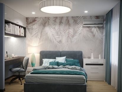 Фото № 1: Дизайн-проект двухкомнатной квартиры 75.4  м² Стиль Модернизм для тсж ясенки