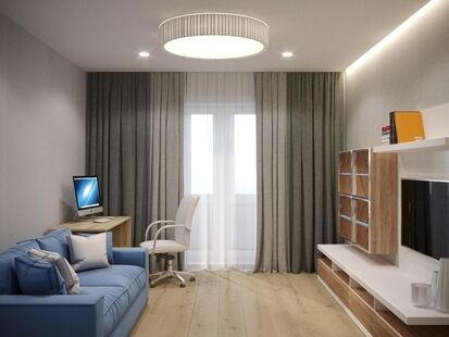 Фото № 4: Дизайн-проект двухкомнатной квартиры 75.4  м² Стиль Модернизм для тсж ясенки